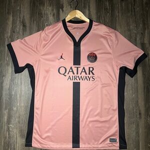 Jordan Men's Pink and Black Sports Jersey